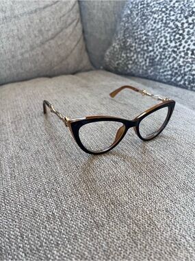 Chanel Tortoiseshell Cat Eye Women's Eyeglasses with Gold Detail